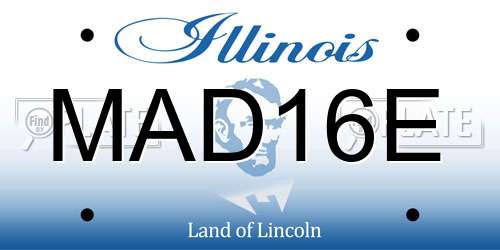 MAD16E Illinois License Plate