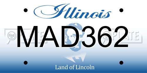 MAD362 Illinois License Plate