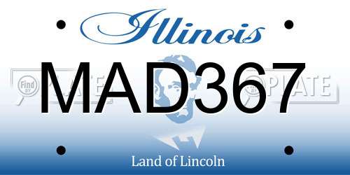 MAD367 Illinois License Plate