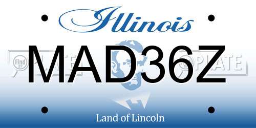 MAD36Z Illinois License Plate