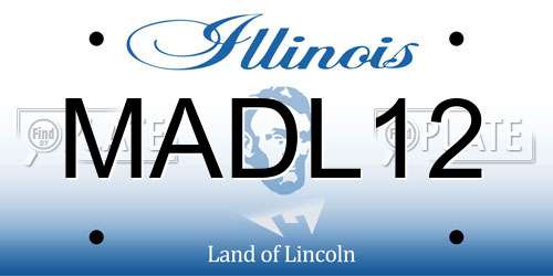 MADL12 Illinois License Plate