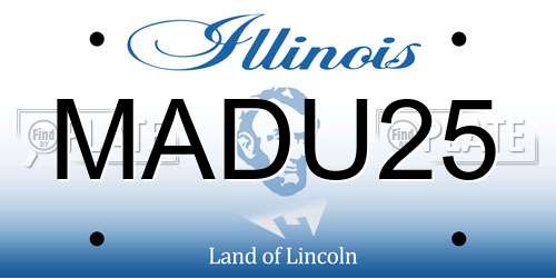 MADU25 Illinois License Plate