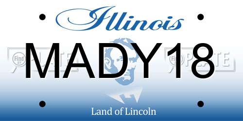 MADY18 Illinois License Plate