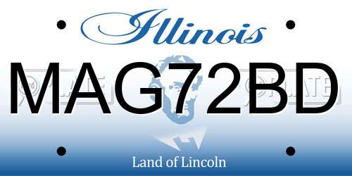 MAG72BD Illinois License Plate