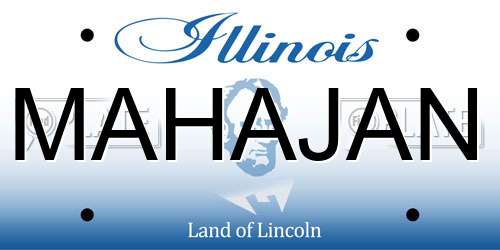 MAHAJAN Illinois License Plate