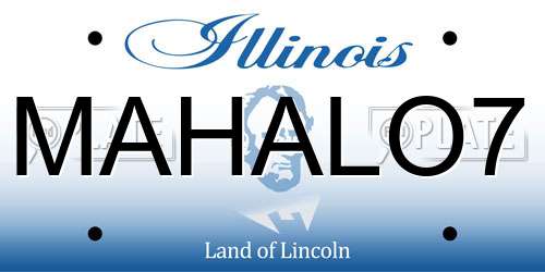 MAHALO7 Illinois License Plate