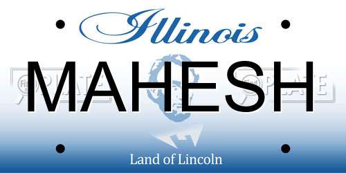 MAHESH Illinois License Plate
