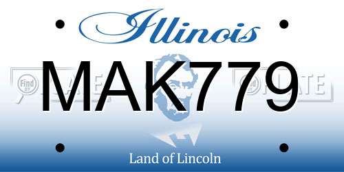 MAK779 Illinois License Plate