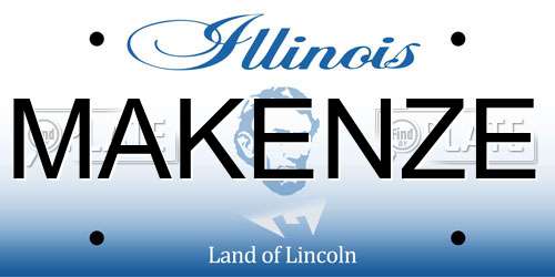 MAKENZE Illinois License Plate