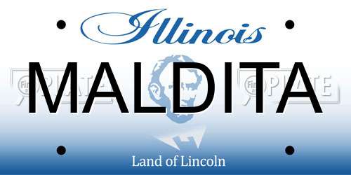 MALDITA Illinois License Plate
