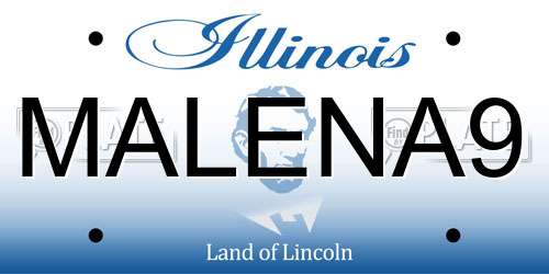 MALENA9 Illinois License Plate
