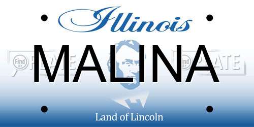 MALINA Illinois License Plate