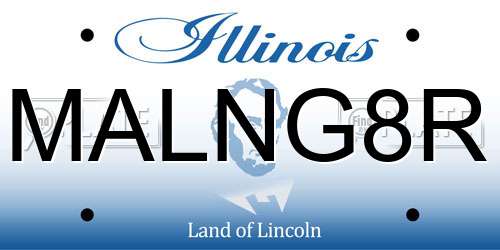 MALNG8R Illinois License Plate