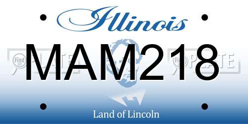 MAM218 Illinois License Plate