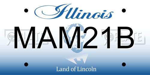 MAM21B Illinois License Plate
