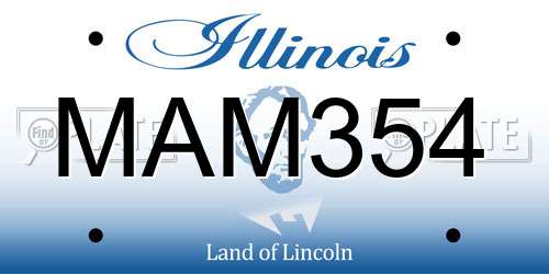 MAM354 Illinois License Plate