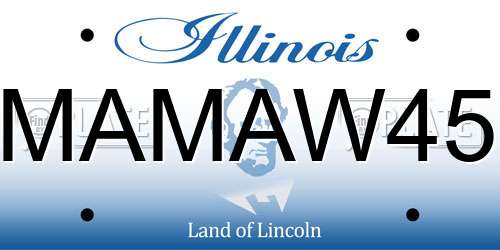 MAMAW45 Illinois License Plate