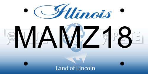 MAMZ18 Illinois License Plate