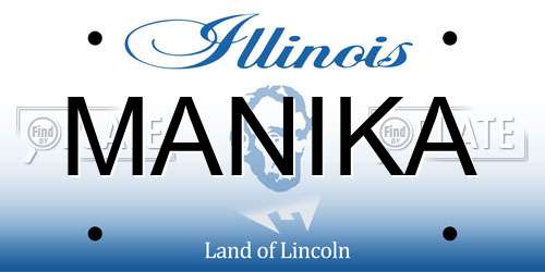 MANIKA Illinois License Plate