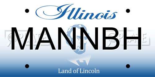 MANNBH Illinois License Plate