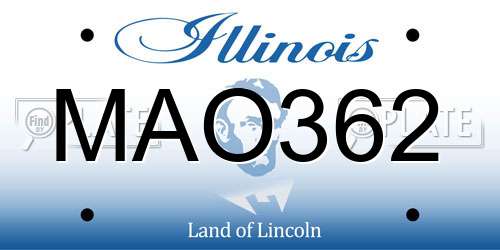 MAO362 Illinois License Plate