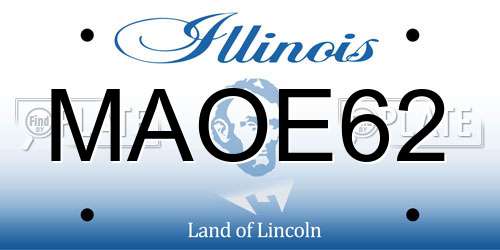 MAOE62 Illinois License Plate