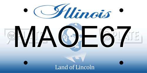 MAOE67 Illinois License Plate
