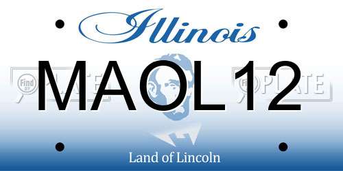 MAOL12 Illinois License Plate