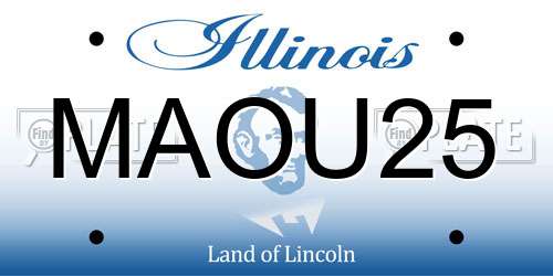 MAOU25 Illinois License Plate