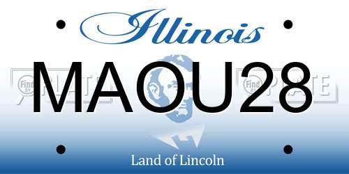 MAOU28 Illinois License Plate