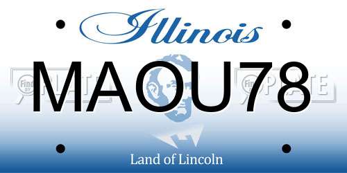 MAOU78 Illinois License Plate
