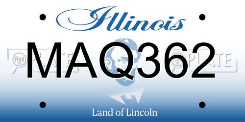 MAQ362 Illinois License Plate
