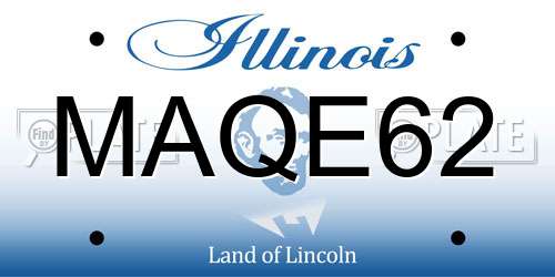 MAQE62 Illinois License Plate