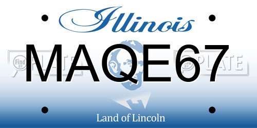 MAQE67 Illinois License Plate