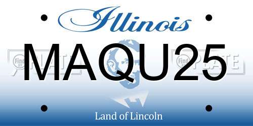 MAQU25 Illinois License Plate