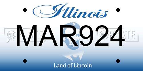 MAR924 Illinois License Plate