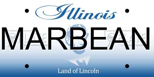 MARBEAN Illinois License Plate