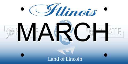 MARCH Illinois License Plate