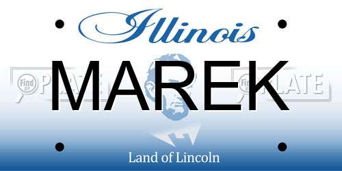 MAREK Illinois License Plate