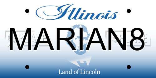 MARIAN8 Illinois License Plate