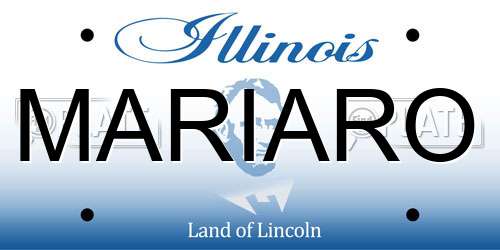 MARIARO Illinois License Plate