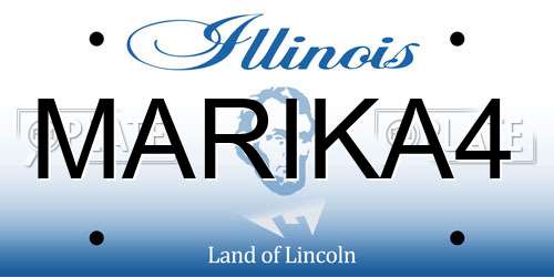 MARIKA4 Illinois License Plate
