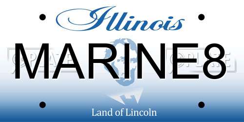 MARINE8 Illinois License Plate