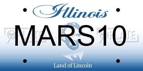 MARS10 Illinois License Plate
