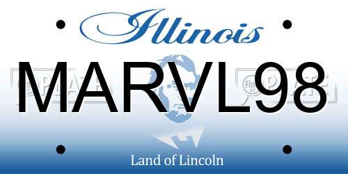 MARVL98 Illinois License Plate