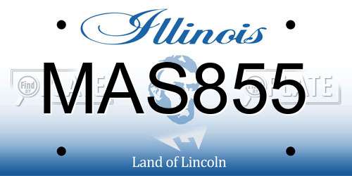MAS855 Illinois License Plate