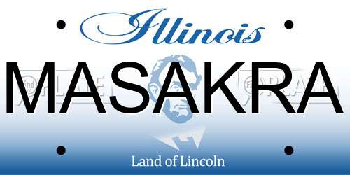 MASAKRA Illinois License Plate