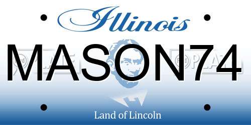 MASON74 Illinois License Plate