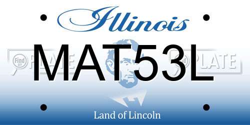 MAT53L Illinois License Plate