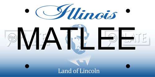 MATLEE Illinois License Plate